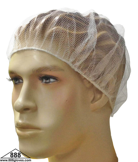 00-0021W / 00-0024W -  Nylon Hair Nets -  21" /  24" - 1/8 Honeycomb Pattern Holes - White