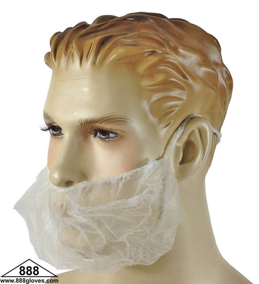 00-0810 - Bouffant Beard Covers - Polypropylene Spun Bond - White