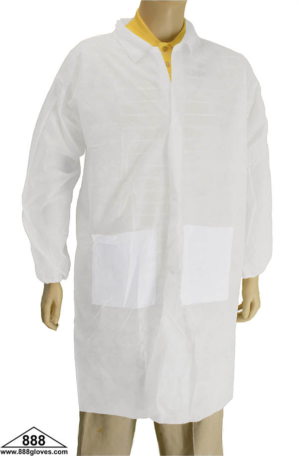 Lab Coat - SMS Snap On - With Pockets - White - 00-9120 - 30 Lab Coats