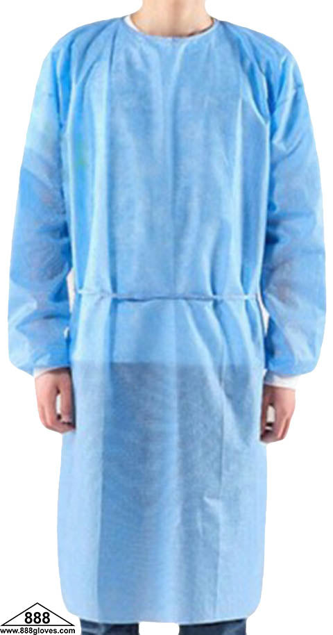 00-G1010-BU - Isolation Gown - Polypropylene With Knitted Wrist - Blue