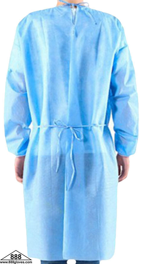 00-G1010-BU - Isolation Gown - Polypropylene With Knitted Wrist - Blue