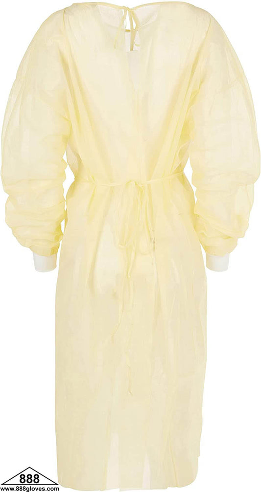 00-G1010-Y - Isolation Gown - Polypropylene With Knitted Wrist - Yellow