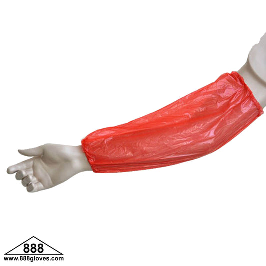 10-2009R - Sleeves - 18" Polyethylene - Elastic Both Ends - Red