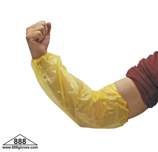 10-2009Y - Sleeves - 18" Polyethylene - Elastic Both Ends - Yello