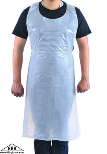 10-2846 - Apron - 1.5 Mil Disposable Polyethylene 28"X46" - Individual Pack - White