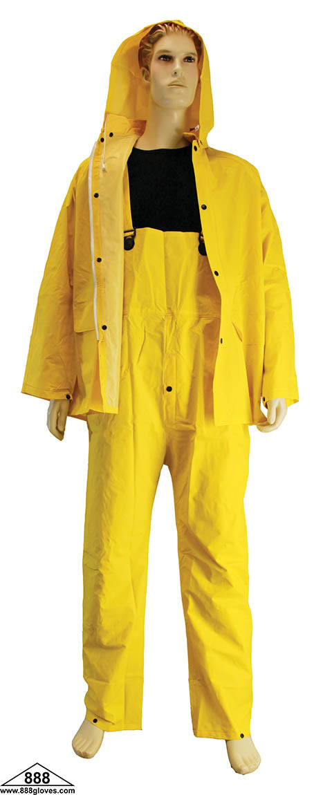 Rain Suit - PVC Polyester - 3 Piece - Yellow - 10-710 - 1 Rain Suit