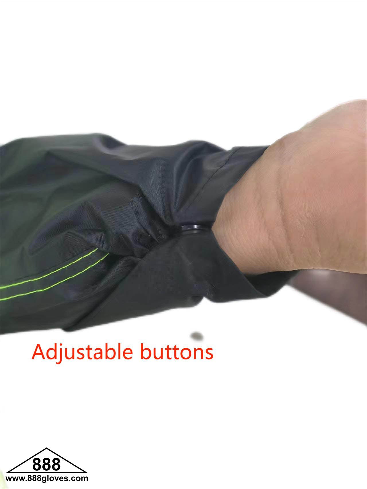 Rain Suit - Reflective Tape, Black Bottom, With Hood - Hi Viz Green - 10-71HVG - 1 Rain suit