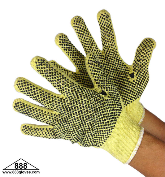 25-2800KV - Kevlar String Knit With PVC Dots Double Side - Cut Resistant  En1241