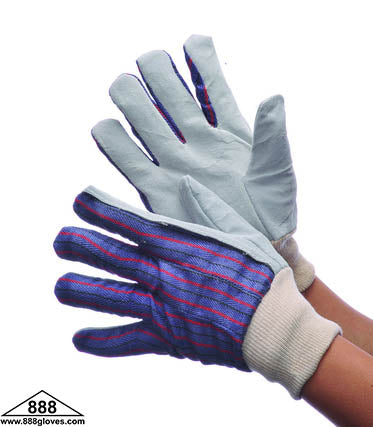 30-2890A - Leather Palm Knit Wrist - Cow Split Palm - AB Grade