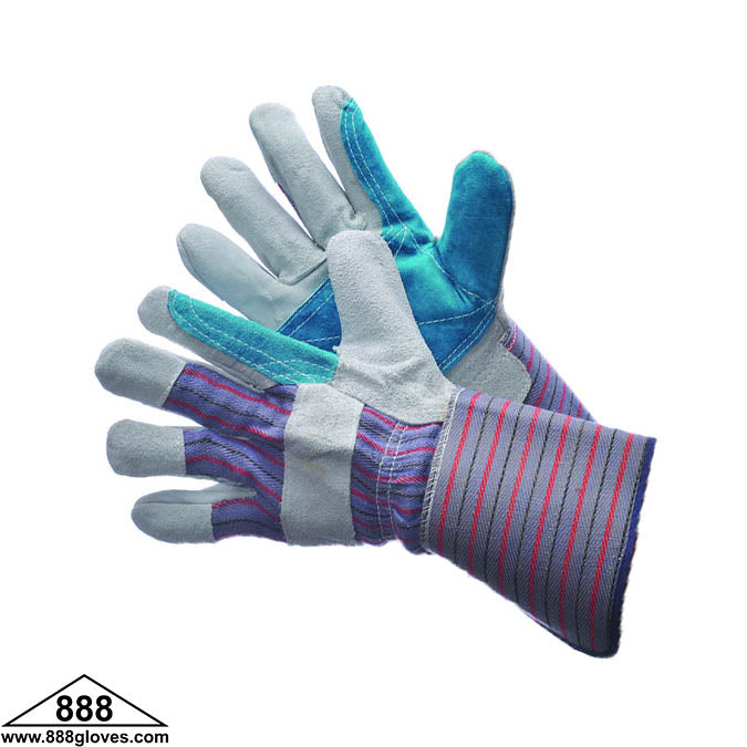 30-3111P - Joint Leather Double Palm - Premium Shoulder 4 1/2" Rubberized Cuff