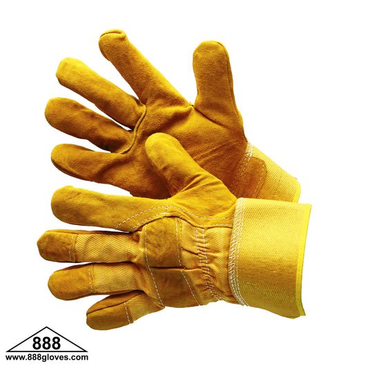 30-3111Y - Joint Leather Double Palm 2 1/2" Rubberized Cuff - Bourbon Brown