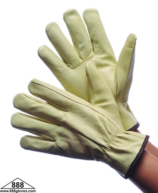 32-1380 - Driver Gloves - Pig Skin, Keystone, Unlined - Beige