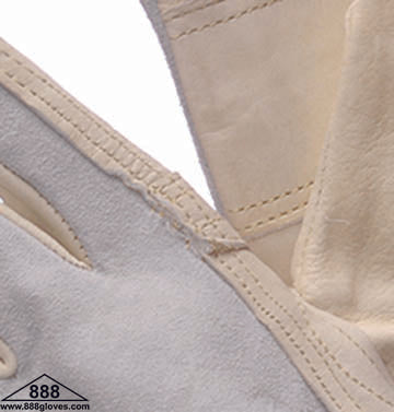 32-1384K - Driver Gloves - Keystone With Pull Strap Cow Grain and Split Leather Back - Beige