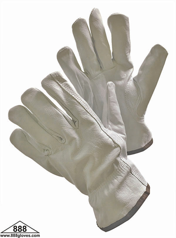 Driver Gloves - Goat Skin, Keystone Thumb - White - 32-1393 - 1 Dozen Pairs