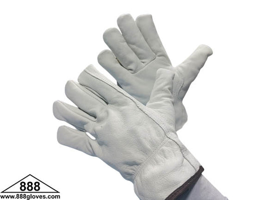 32-1393P - Driver Gloves - Goat Skin - Keystone Thumb - Lined - White
