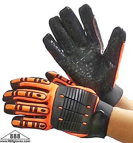 Mechanic Gloves With Anti Vibration - Hi Vis Orange - 33-5001 - 1 Pair