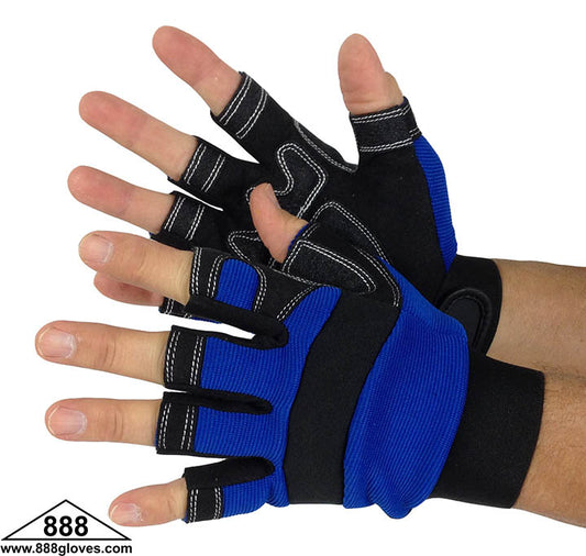33-6003 - Mechanic Gloves - Synthetic - Fingerless - Blue