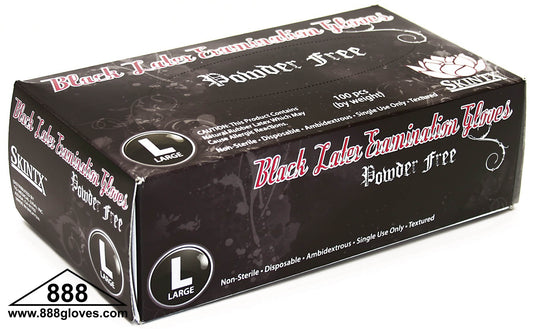 41-40ML-BK - Disposable Gloves - Medical Latex Powder - Black