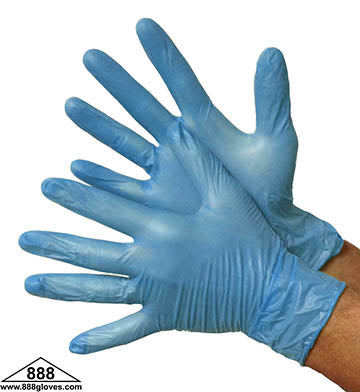 42-20WV-BU - Disposable Gloves - Industrial Vinyl, Powder Free - Blue