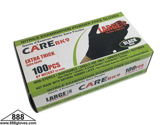 43-60MN-BK - Disposable Gloves - Medical Nitrile Powder Free, High Risk, 6 Mil - Black