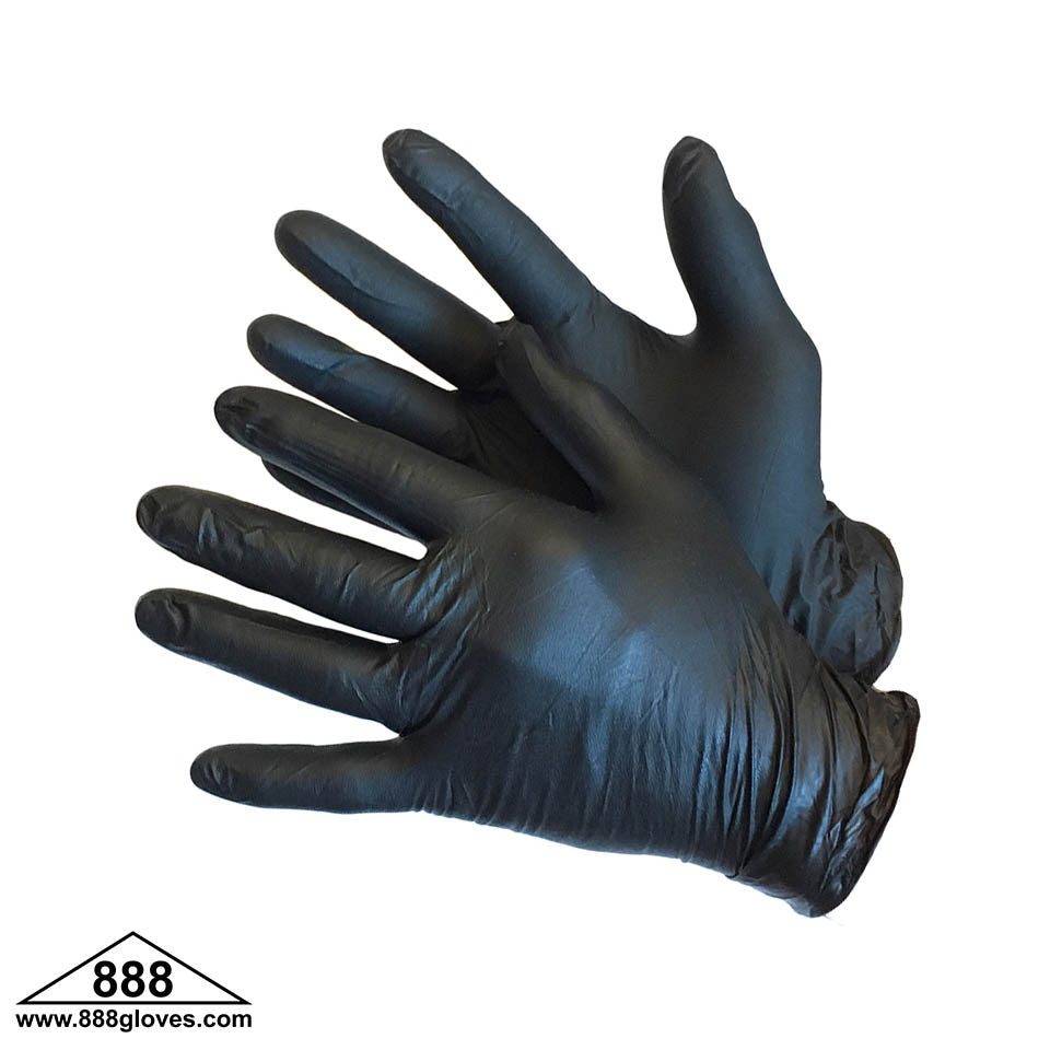 Disposable Gloves - Medical Nitrile Powder Free, High Risk, 6 Mil - Black - 43-60MN-BK - 1000 Gloves