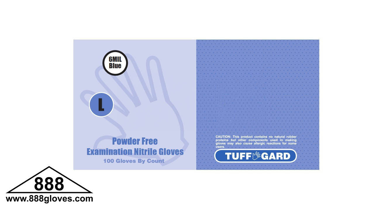 Disposable Gloves - Medical Nitrile Powder Free, High Risk, 6 Mil - Blue - 43-60MN - 1000 Gloves
