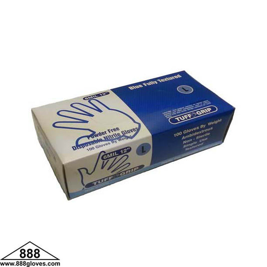 43-60WN-12 - Disposable Gloves - Industrial Nitrile Powder Free, High Risk, 6 Mil - Extended 12" Cuff Length - Blue