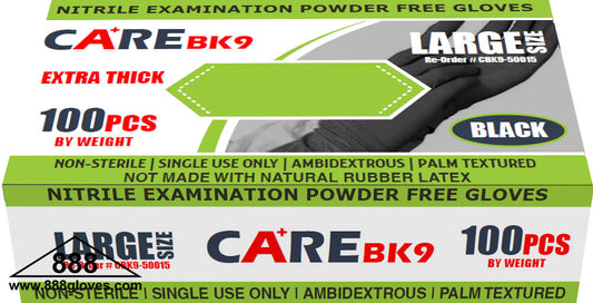 43-60WN-BK - Nitrile Disposable Gloves - 6 Mil Thick Powder Free Grade Gloves
