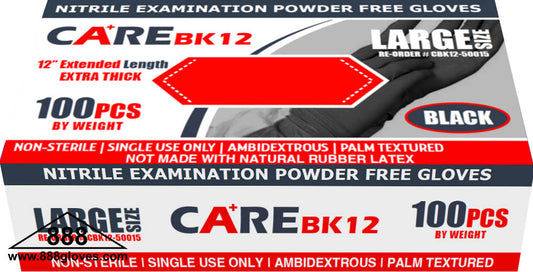 43-60WN-BK - Nitrile Disposable Gloves - 6 Mil Thick Powder Free Grade Gloves