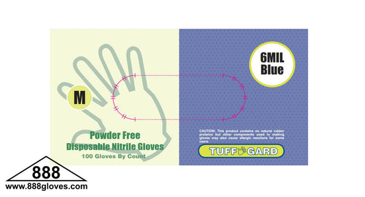 43-60WN - Disposable Gloves - Industrial Nitrile Powder Free, 6 Mil - Blue