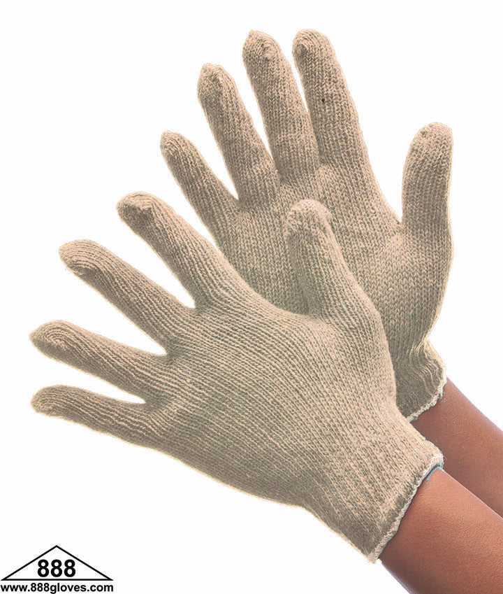 String Knit Gloves - 500g - Natural White - 50-1500 - 1 Dozen Pairs