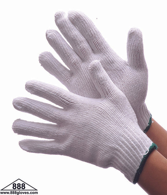 50-2600 - String Knit - Cotton String Knit Gloves - 600 grams - Bleached White