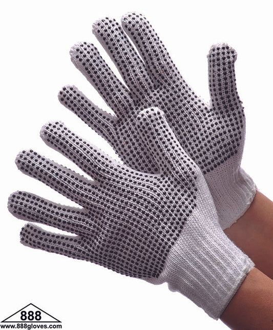 50-2890 / 50-2891 - String Knit Gloves -  Dotted on Both Sides - Bleached White
