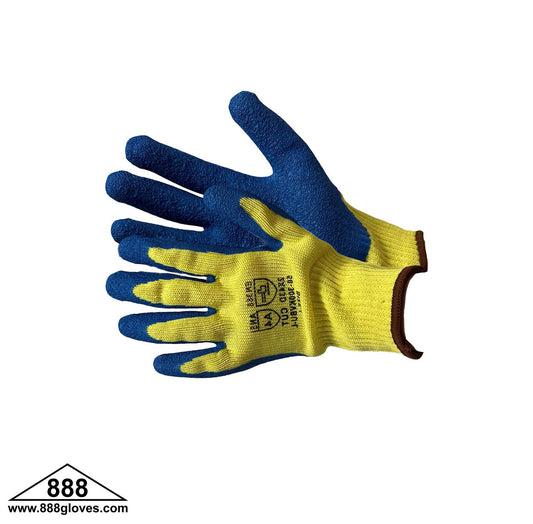 50-300KVBU - Cut Resistant Gloves - A4 Aramid Fiber Shell With Blue Textured Latex 10 gauge