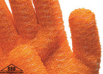 50-8000T - String Knit Gloves With Honey Comb Textured Grip, Heavy Weight - Orange
