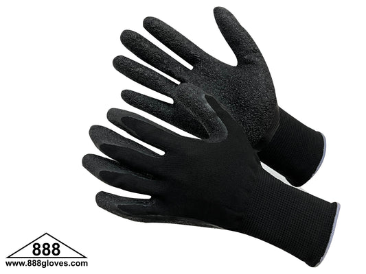 50-8842PBK - Cut Resistant Gloves - Blackk Polyester Shell With Textured Black Latex Coating