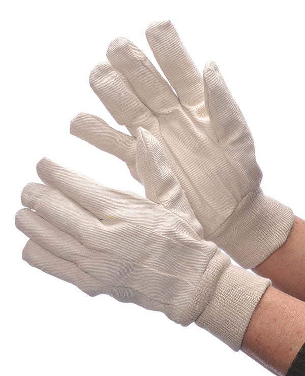 Cotton Canvas Gloves - 8 oz - Beige - 60-1680 / 60-1681 - 1 Dozen Pairs
