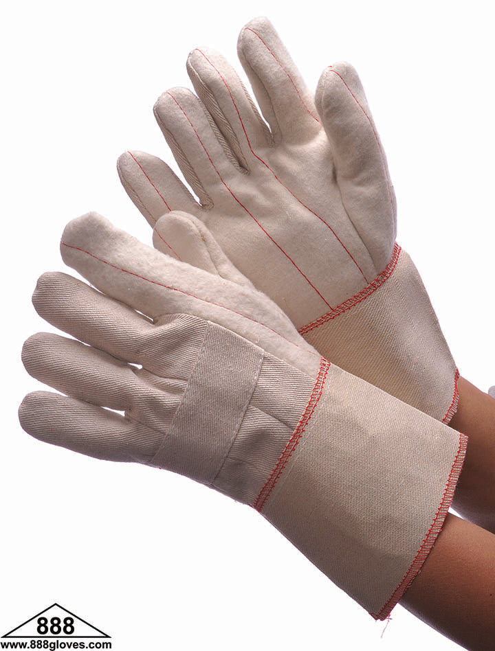 Hot Mill Gloves - 24 oz, Nap Out, Knuckle Strap,4.5" Cuff - Premium - Beige - 60-1961P - 1 Dozen Pairs