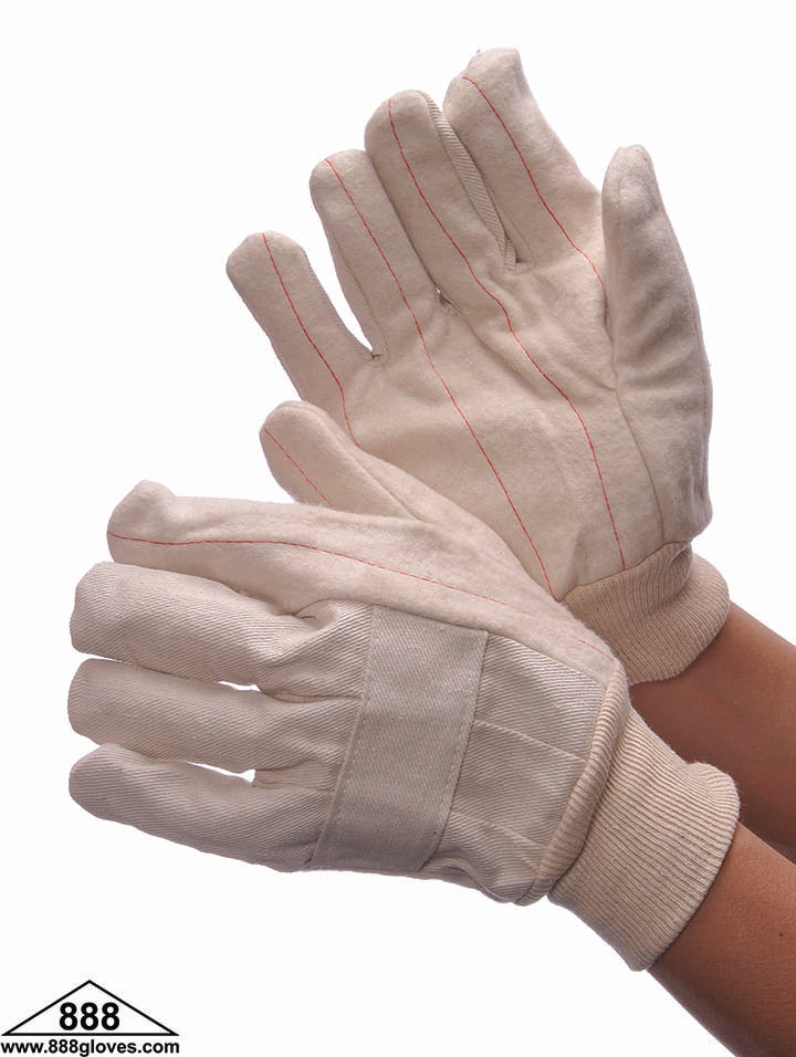 Hot Mill Gloves - 24 oz, Nap Out, Knit Wrist Canvas - Beige - 60-1962 - 1 Dozen Pairs