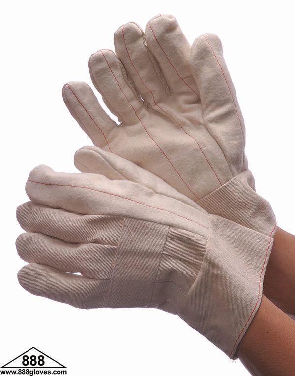 Hot Mill Gloves - 30 oz With Burlap Lining, Nap Out Canvas, 2.5" Band Top - Beige - 60-2460P - 1 Dozen Pairs