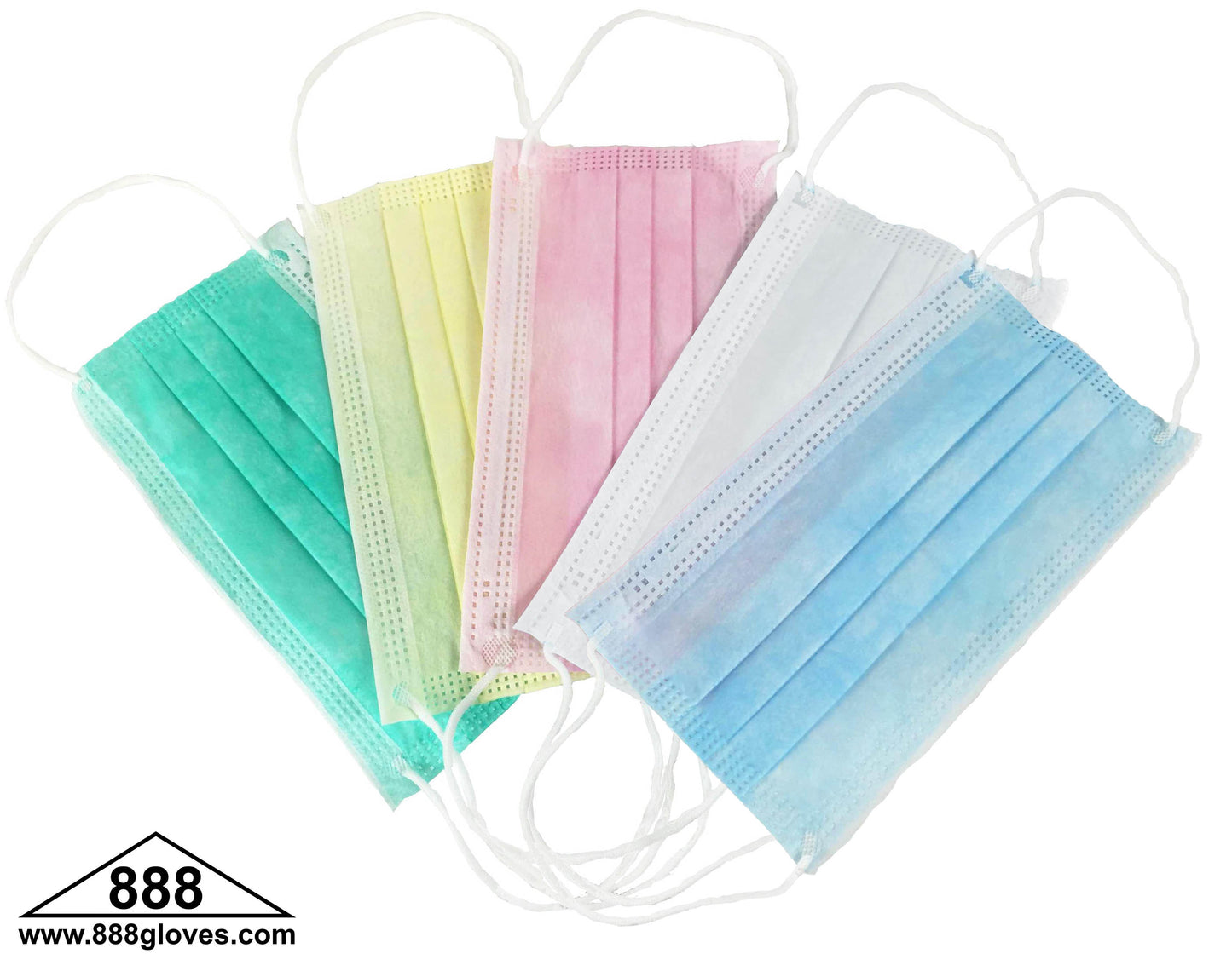 3 Ply Earloop Face Mask - White - 90-103W - 50 Face Masks