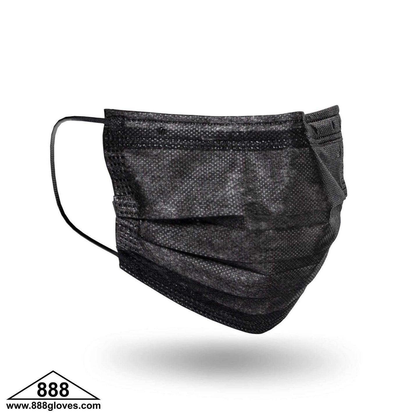 3 Ply Earloop Face Mask - Black - 90-103BK - 50 Face Masks