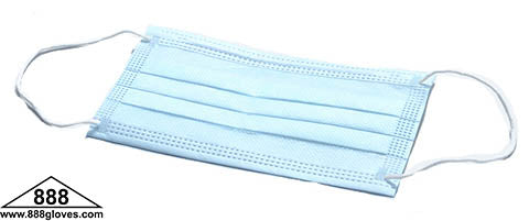Face Masks - Blue 3 Ply Earloop Mask - Medical - 90-333BU - 50 Face Masks