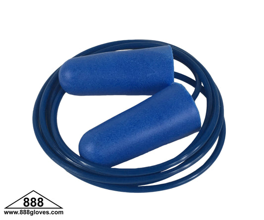 91-38100-CBU - Disposable Earplug - Metal Detector, Corded Polyurethane, NRR 32 DB - Blue