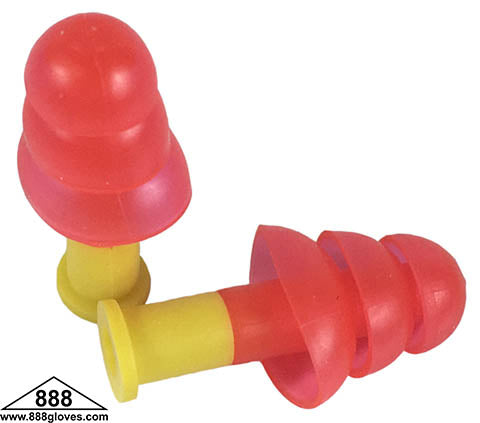 Disposable Earplug - TPR, Reusable, Uncorded - Red / Yellow - 91-39101-O - 100 Pairs