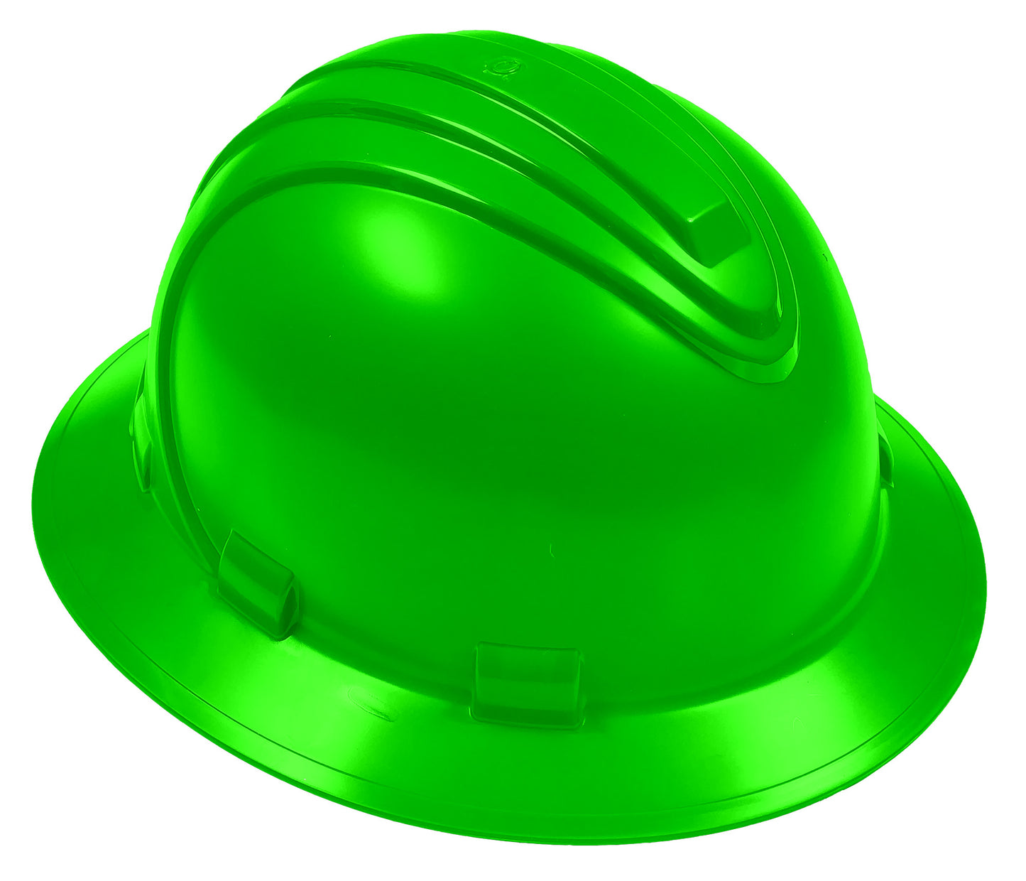 Hard Hat - Full Brim Stylo 6 Point Ratchet Suspension - Hi Vis Green - 92-1416R/HG - 1 Hard Hat