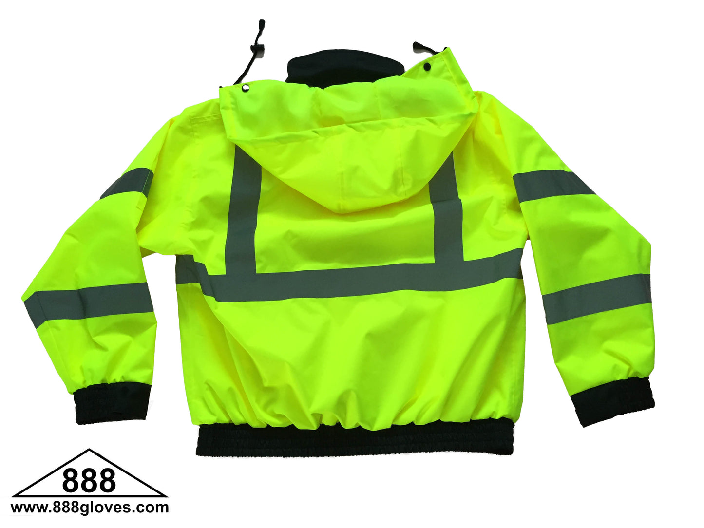 Safety Vest - Bomber Jacket, Class III - Hi Vis Yellow and Black - 98-3011-G - 1 Jacket