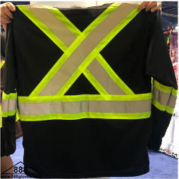 Safety T-Shirts - Class I Long Sleeve T-Shirts - Black - 98-3550BKG - 1 Vest