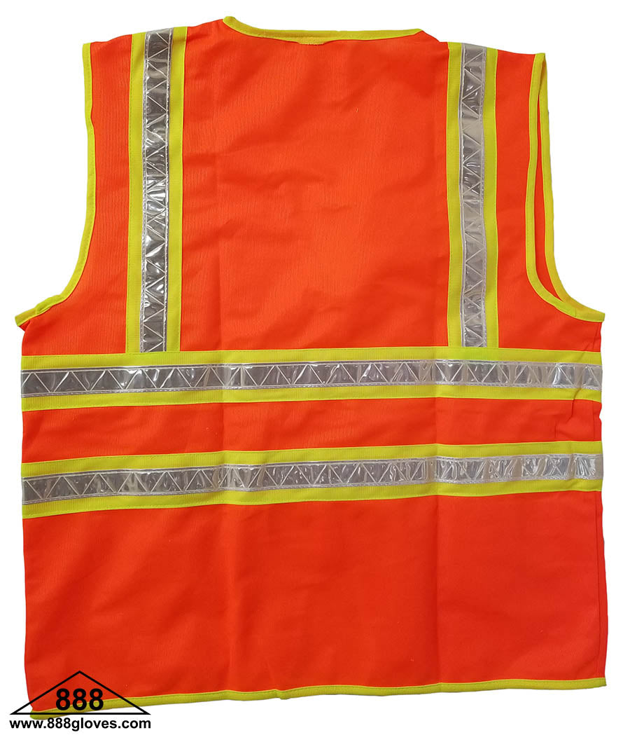 Safety Vest - Surveyor Vest, Solid Front and Back - Hi Vis Orange - 98-5900-O - 10 Vests
