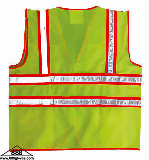 Safety Vest - Surveyor Vest, Solid Front and Mesh Back - Hi Vis Yellow - 98-5901-G - 1 Vest